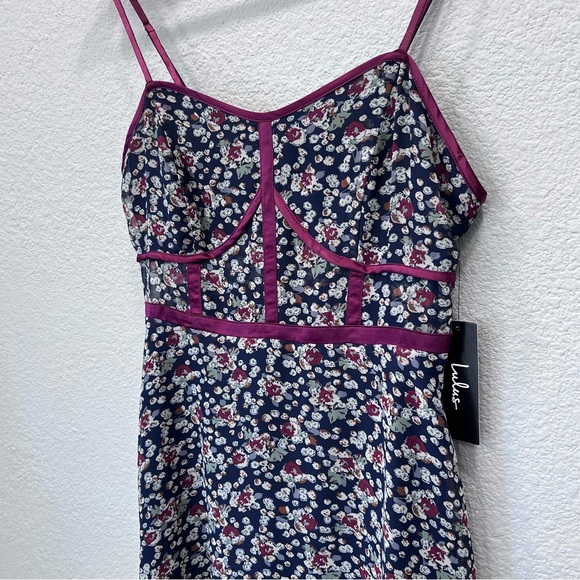 NWT Lulu’s Coralynn Floral Midi Dress Corset Bustier Strappy Size Small - Picture 9 of 14